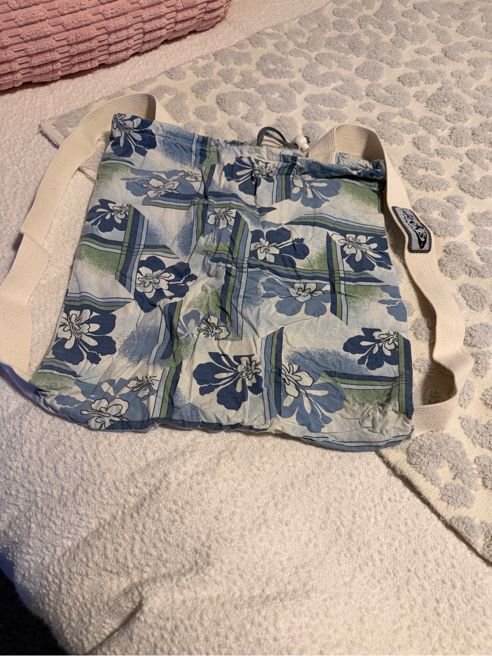 Jack's Floral Canvas Tote with Cream Strap